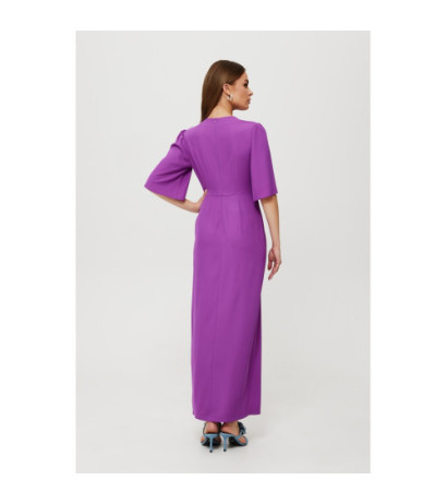 K183 Maxi dress with leg slit - lavender