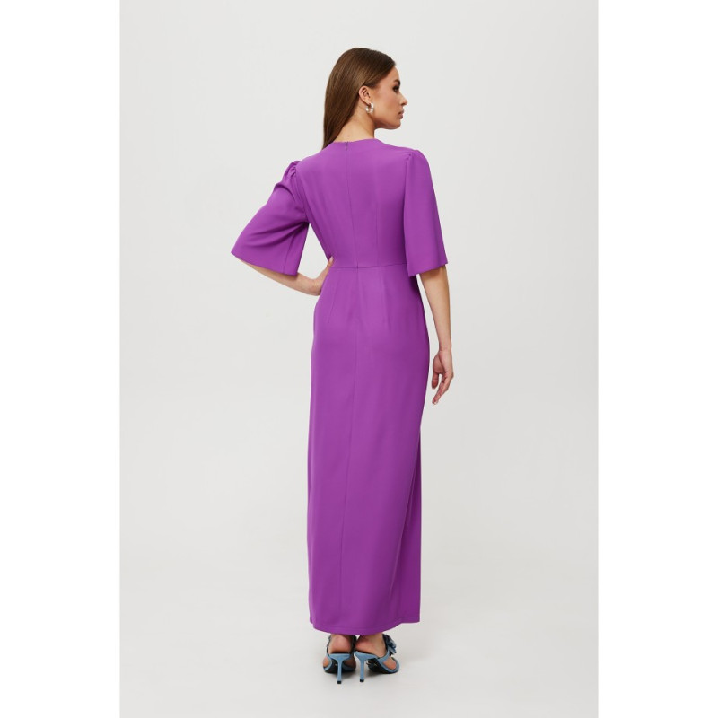 K183 Maxi dress with leg slit - lavender