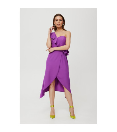 K185 One shoulder ruffle dress - lavender