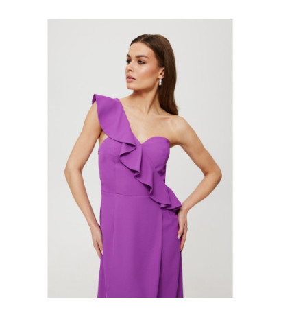 K185 One shoulder ruffle dress - lavender