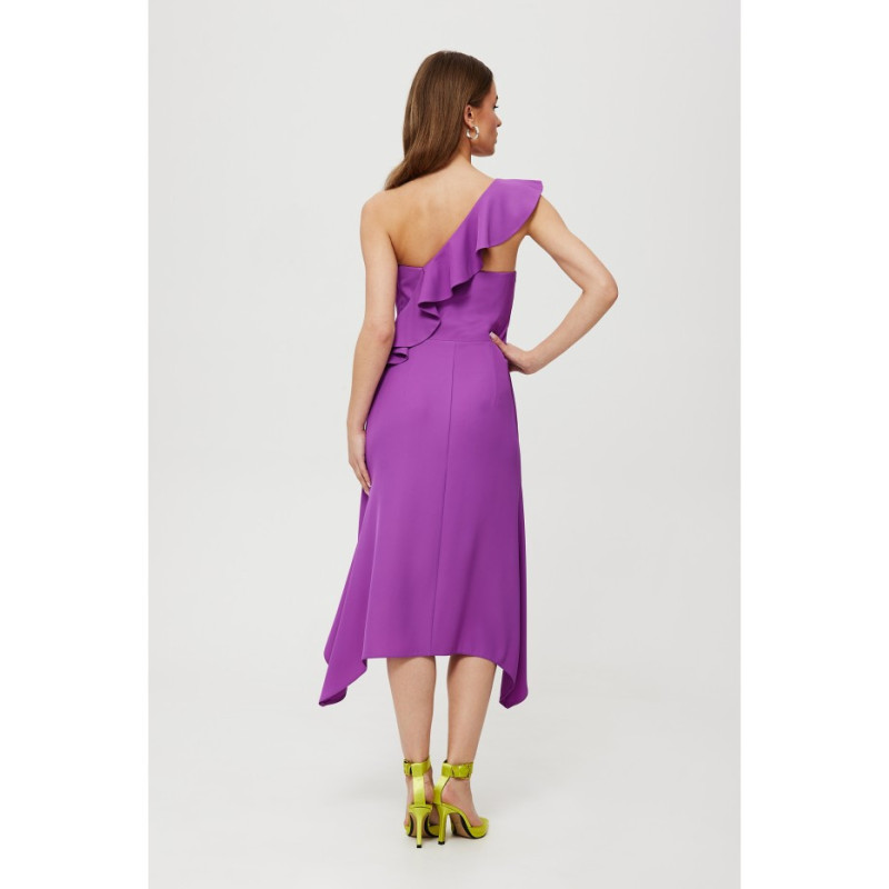 K185 One shoulder ruffle dress - lavender