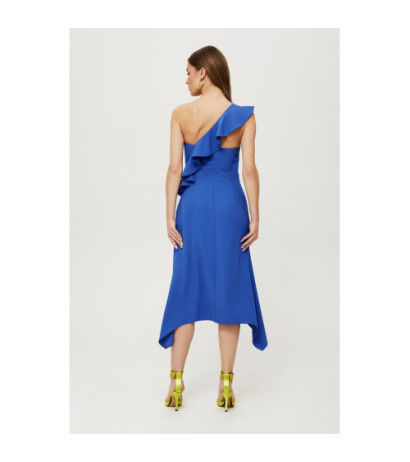 K185 One shoulder ruffle dress - blue