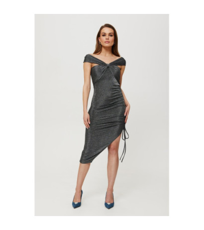 K187 Metallic pull-on side dress - silver