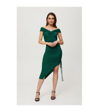 K187 Metallic pull-on side dress - emerald