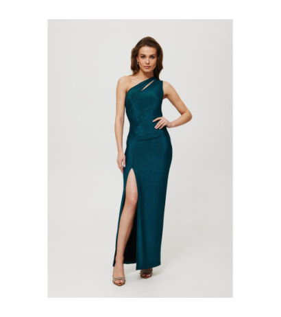 K189 Metallic maxi dress with teardrop neckline - nautical