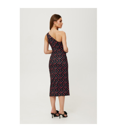 K194 Midi dress with print and teardrop neckline - model 3