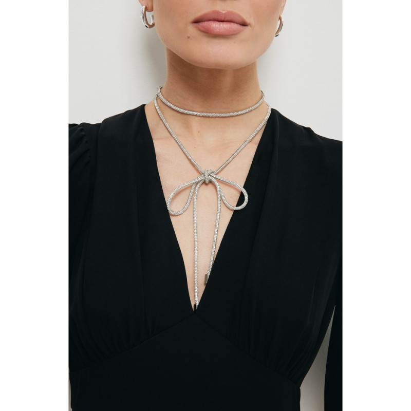 K195 Tiered choker necklace - silver