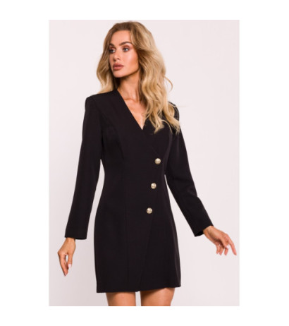 M793 Jacket dress with gold buttons - black