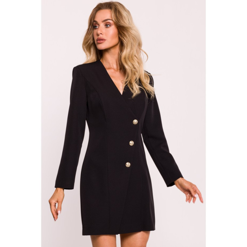 M793 Jacket dress with gold buttons - black