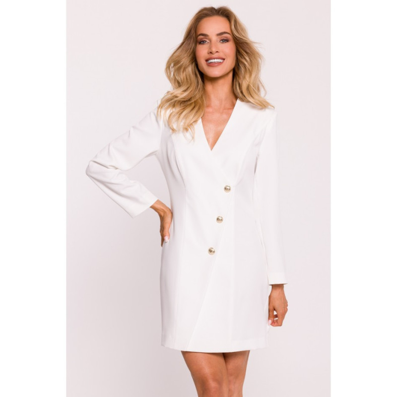 M793 Jacket dress with gold buttons - ecru