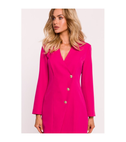 M793 Jacket dress with gold buttons - fuchsia