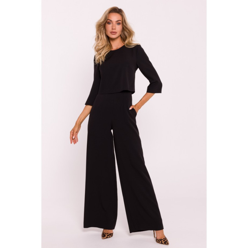 M798 Jumpsuit with double top - black