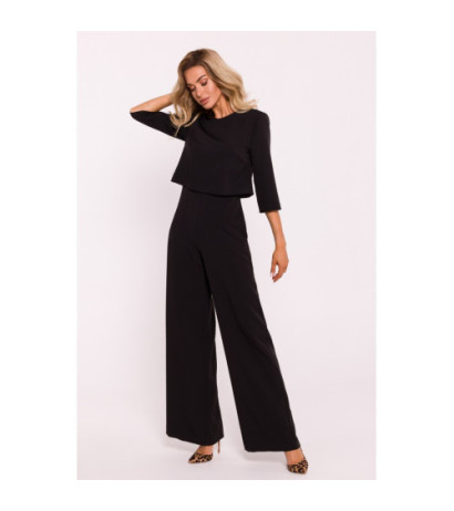 M798 Jumpsuit with double top - black