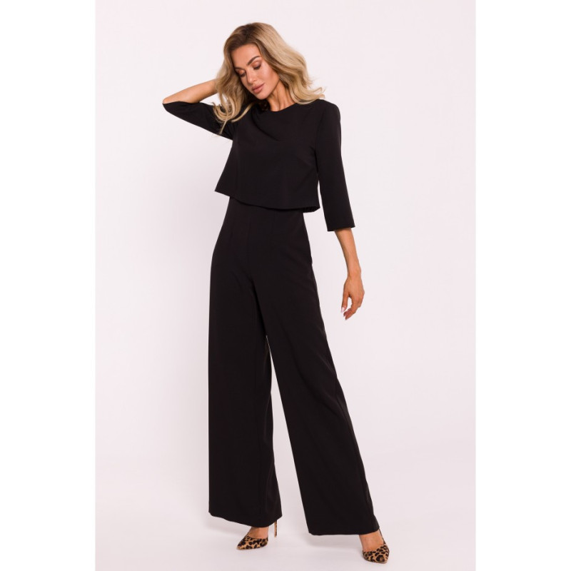 M798 Jumpsuit with double top - black