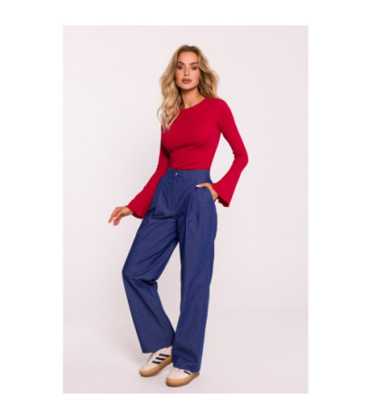 M799 Pants with wide legs - blue