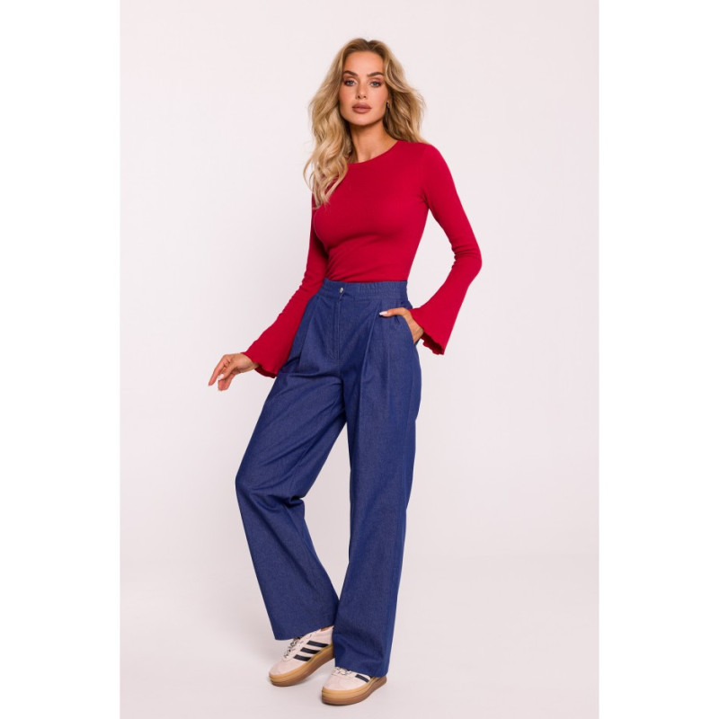 M799 Pants with wide legs - blue