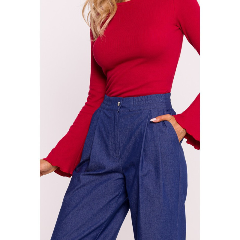 M799 Pants with wide legs - blue