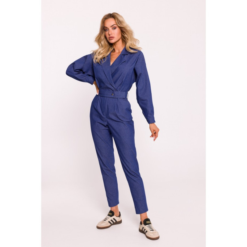 M801 Jumpsuit with belt - blue