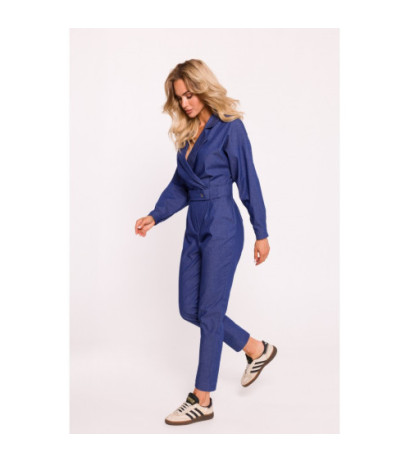 M801 Jumpsuit with belt - blue