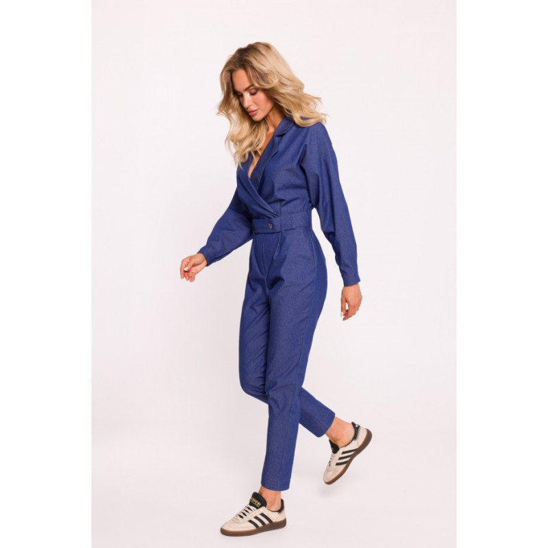 M801 Jumpsuit with belt - blue