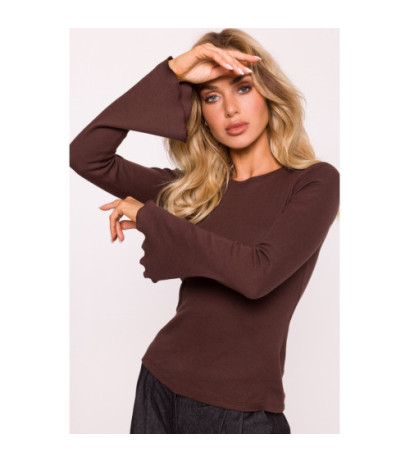 M806 Blouse with long extended sleeves - brown