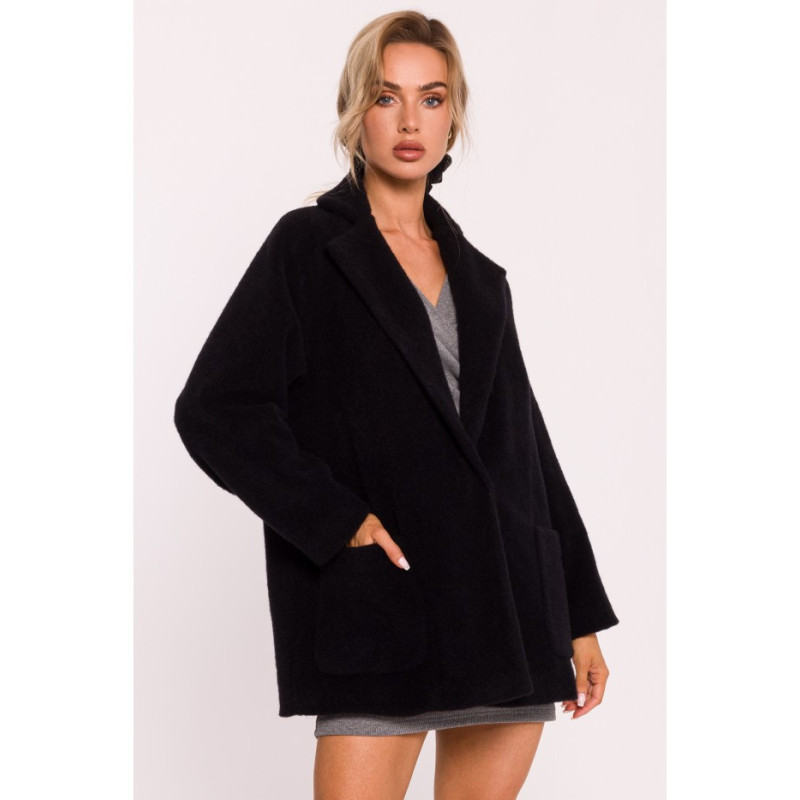 M808 Short hair coat - black