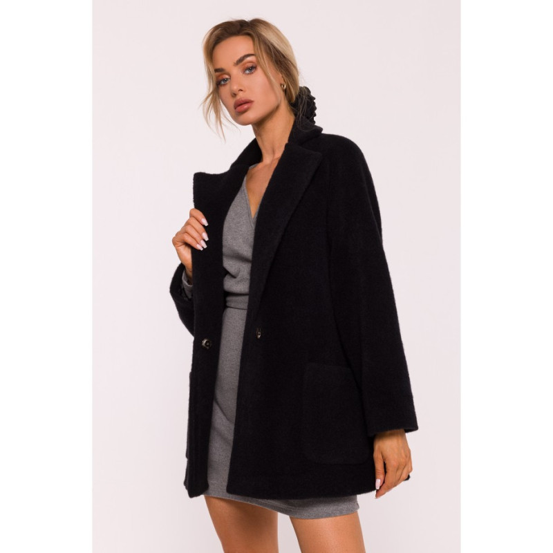 M808 Short hair coat - black