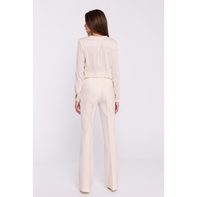 S371 Pants flared at the bottom - ivory