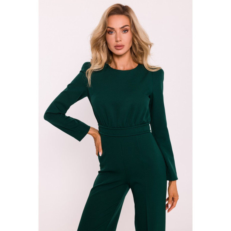 M811 Jumpsuit vööga kaunistusega - pudelroheline