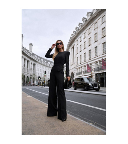 M811 Jumpsuit with decoration at waist - black