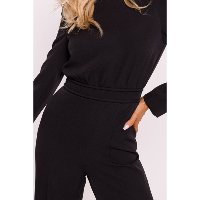 M811 Jumpsuit with decoration at waist - black