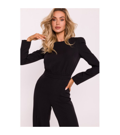 M811 Jumpsuit vöökoha kaunistusega - must