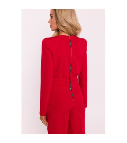 M811 Jumpsuit with waist decoration - red