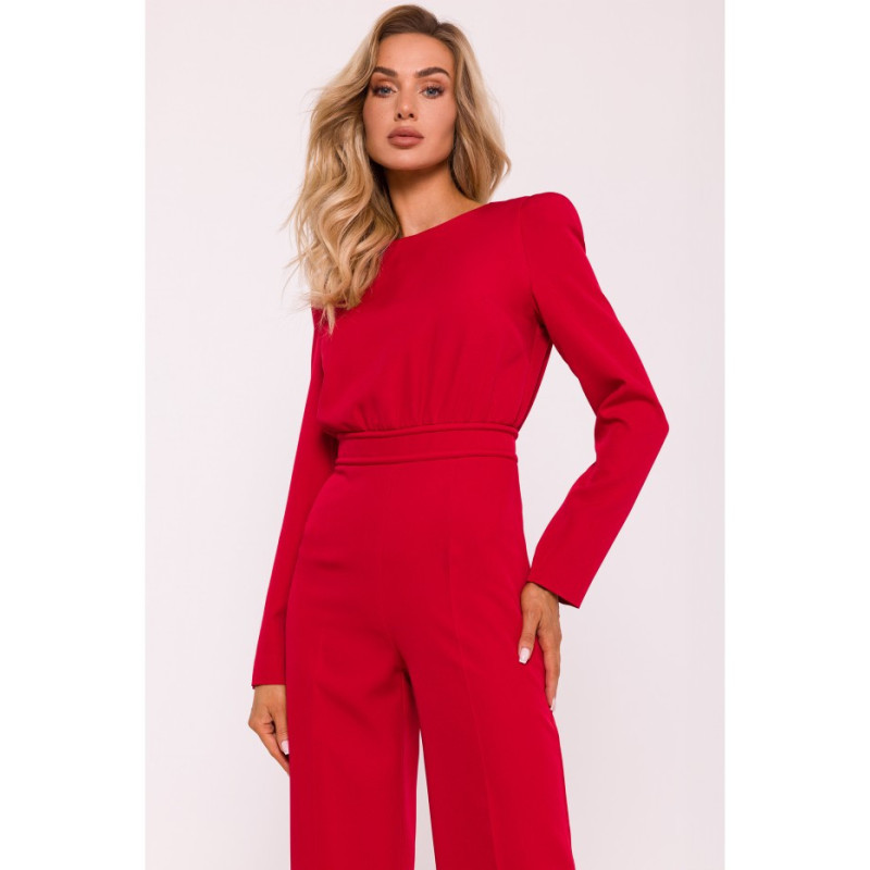 M811 Jumpsuit with waist decoration - red