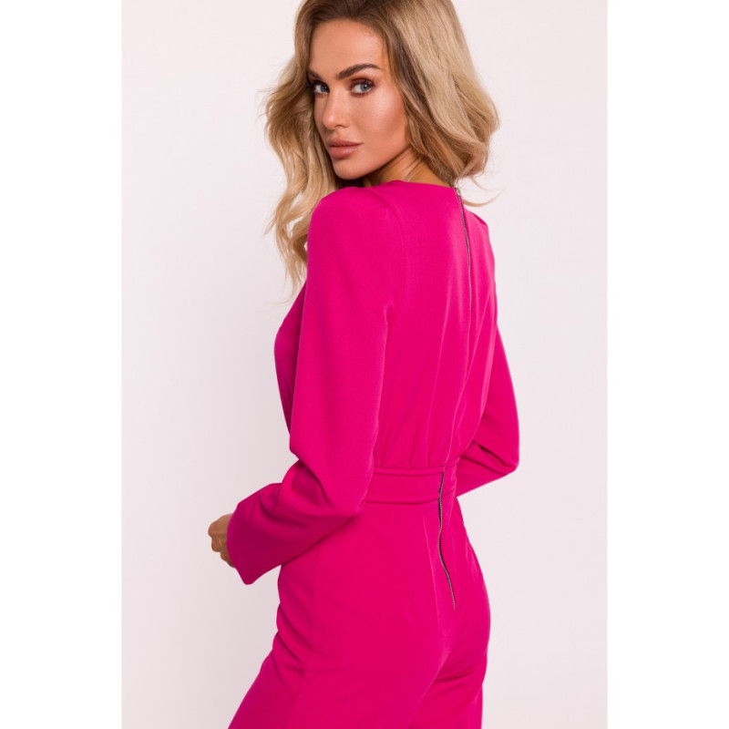 M811 Jumpsuit with waist decoration - fuchsia