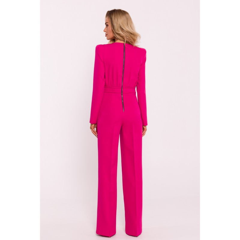 M811 Jumpsuit with waist decoration - fuchsia