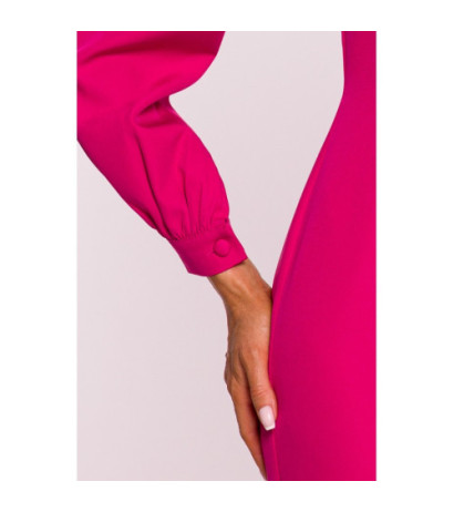 M812 Smooth dress with high leg cutout - fuchsia