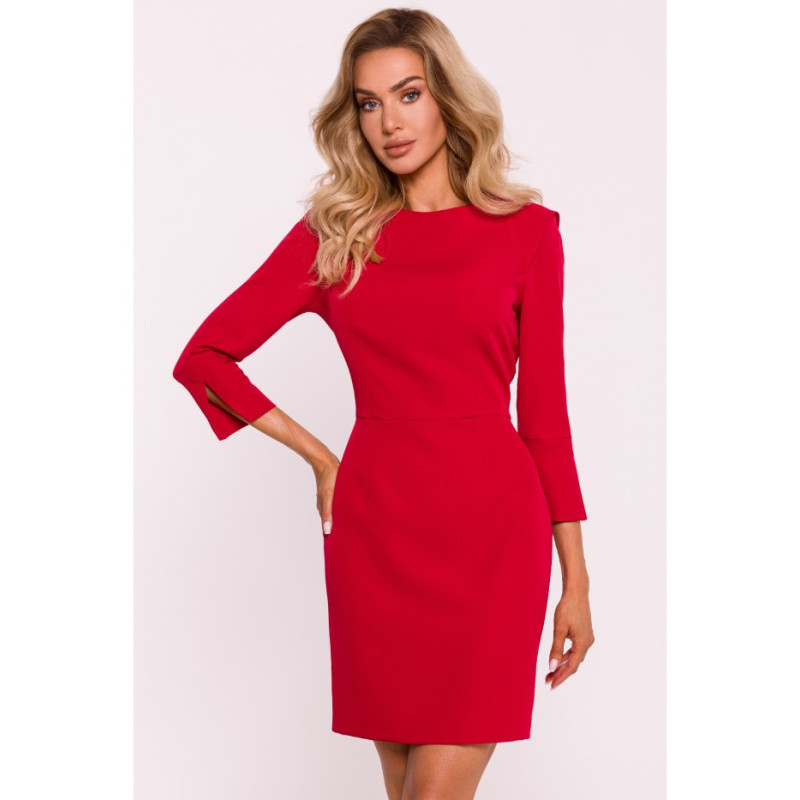 M815 Mini dress with decorative sleeves - red