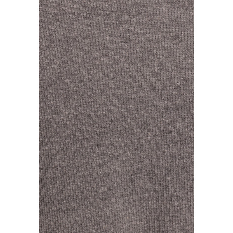 M820 Ribbed midi dress with asymmetrical neckline - grey melange