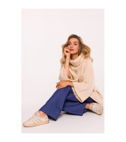 M822 Sweater with turtleneck and wide sleeves - beige