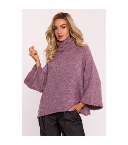 M822 Sweater with turtleneck and wide sleeves - heather