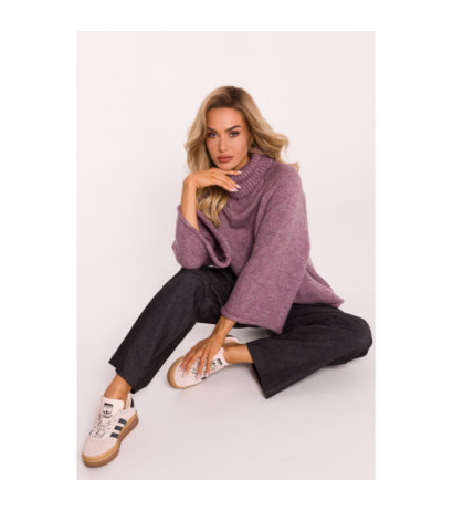 M822 Sweater with turtleneck and wide sleeves - heather