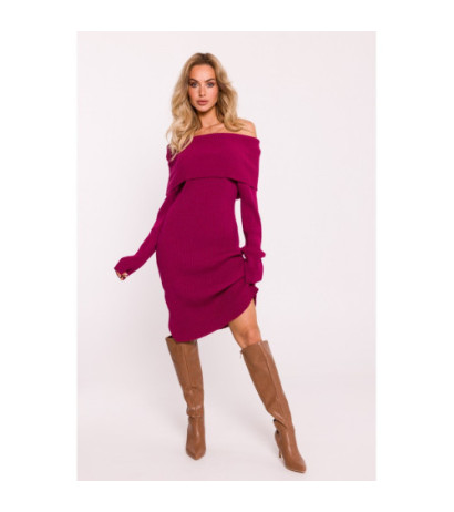 M823 Sweater dress with wide collar - pink