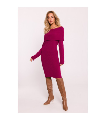 M823 Sweater dress with wide collar - pink