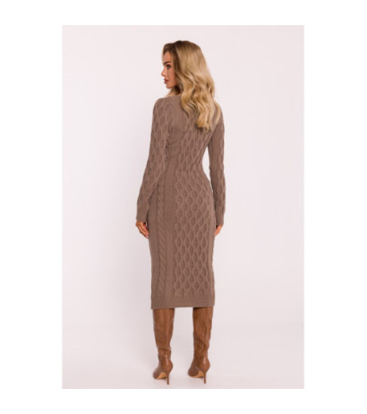 M824 Sweater dress with V neckline - cappuccino