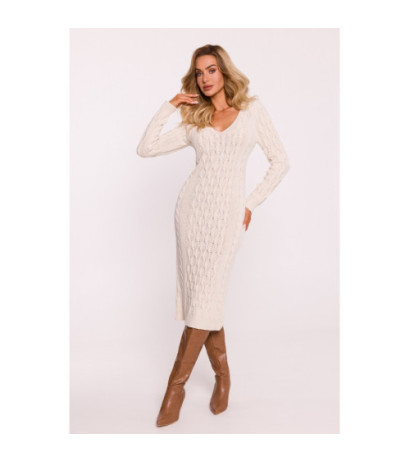 M824 Sweater dress with V neckline - ivory