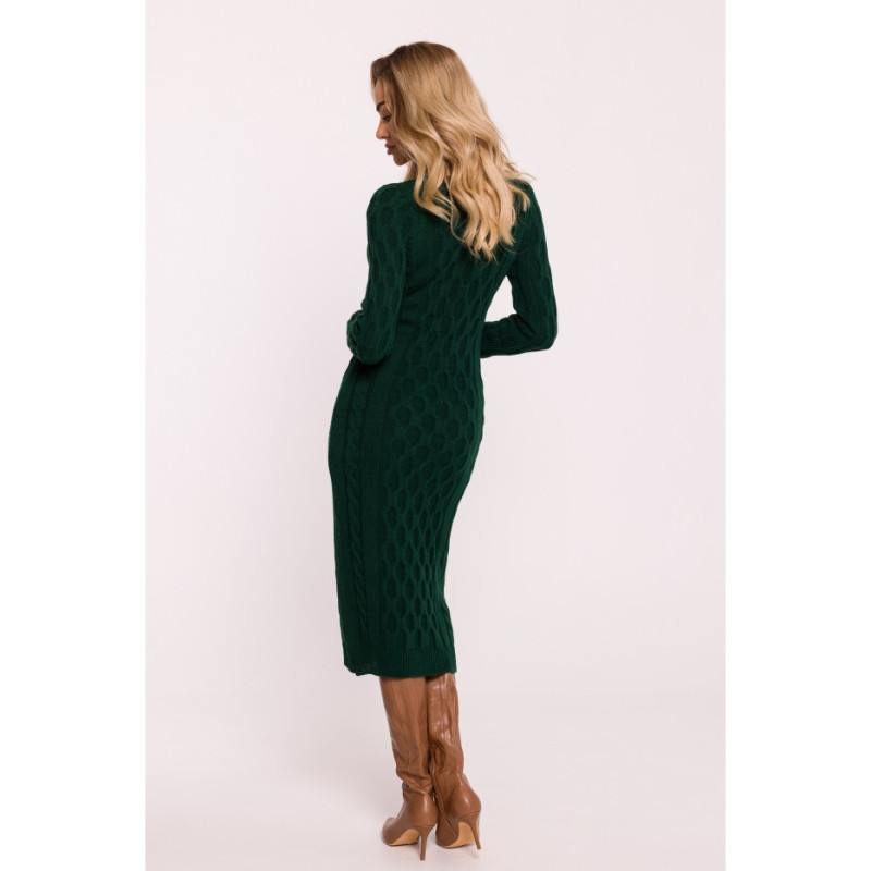 M824 Sweater dress with V neckline - green