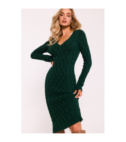 M824 Sweater dress with V neckline - green