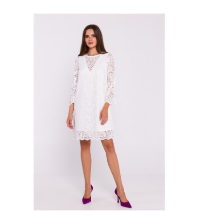 S380 Lace trapeze dress - ecru