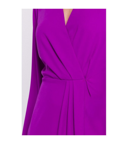 S384 Dress with decorative pleats on the front - lavender